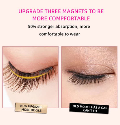 Style 2 Black Magnetic False Eyelashes Kit - 3 Pairs with Applicator Clip and Mirror Case V888-ELOSUNG23400