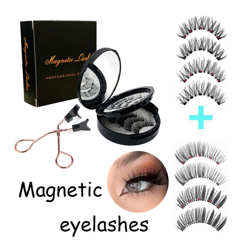 Style 5 Black Magnetic False Eyelashes Kit - 3 Pairs with Applicator Clip and Mirror Case V888-ELOSUNG23403