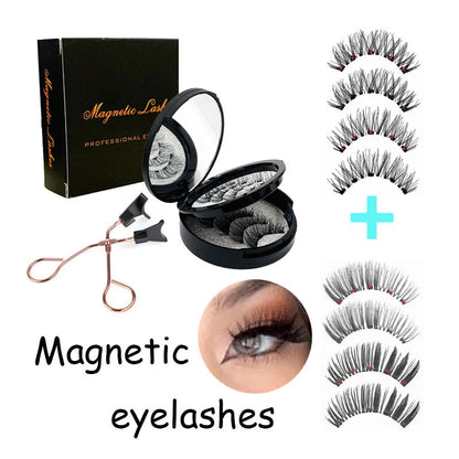 Style 5 Black Magnetic False Eyelashes Kit - 3 Pairs with Applicator Clip and Mirror Case V888-ELOSUNG23403