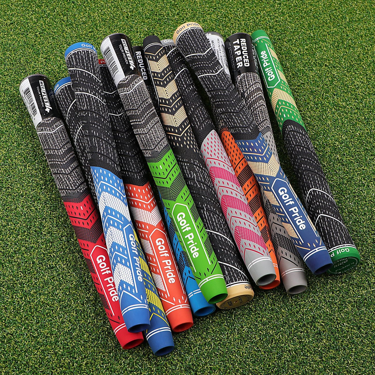 2 Pcs Orange MCC PLUS4 Midsize Golf Grip - Rubber and Cotton Thread Hybrid, 265 mm, 72g, Core 60 V888-ELOSUNG234421