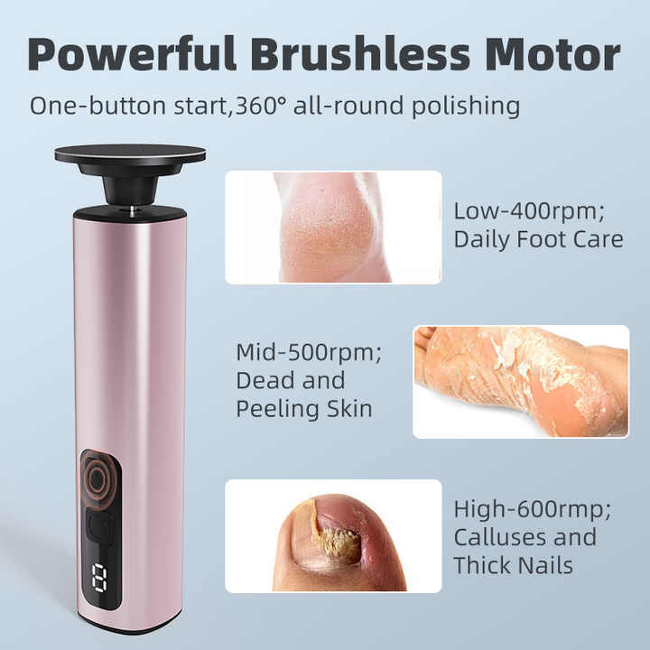 Purple Rechargeable Electric Foot File with 9 Speed Settings - Callus Remover for Smooth Feet V888-ELOSUNG23517