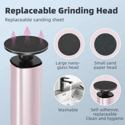 Purple Rechargeable Electric Foot File with 9 Speed Settings - Callus Remover for Smooth Feet V888-ELOSUNG23517
