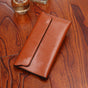 Brown Women's Genuine Leather Long Wallet - Slim Business Clutch with Snap Closure, Multi-Card Holder V888-ELOSUNG23545