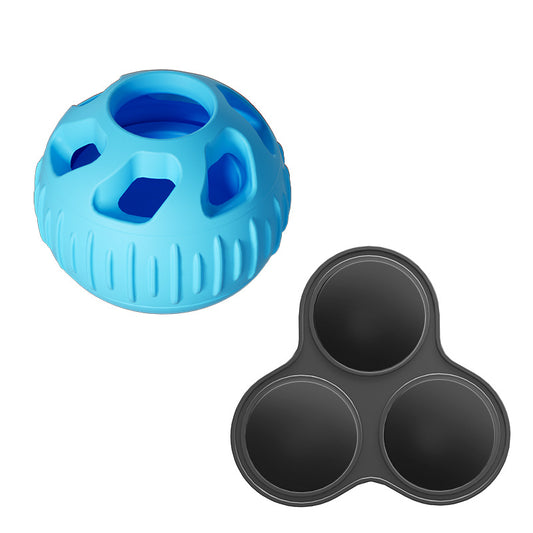 Blue Ball and Black Mold Pet Treat Dispensing Ball and Molding Set - Silicone Dog Chew Toy for Teeth Cleaning V888-ELOSUNG23552