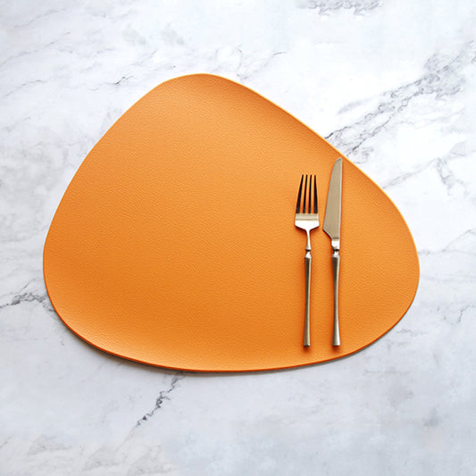 4 Pcs Orange Nordic-Style PVC Leather Placemats Set of 4 - Waterproof, Heat-Resistant, and Oil-Proof V888-ELOSUNG23578