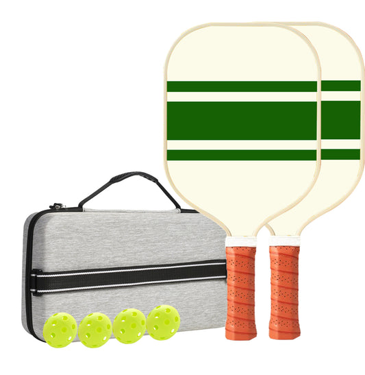 Set 3 White And Green T700 Carbon Fiber Pickleball Paddle Set - 2 Paddles, 4 Balls, and Portable Carry Bag V888-ELOSUNG23606