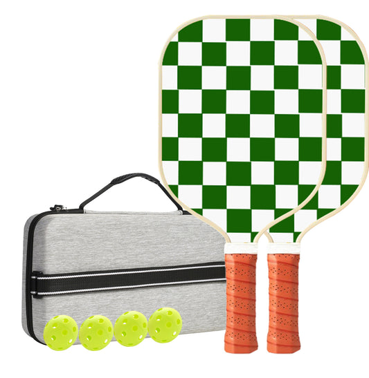 Set 5 White And Green T700 Carbon Fiber Pickleball Paddle Set - 2 Paddles, 4 Balls, and Portable Carry Bag V888-ELOSUNG23608