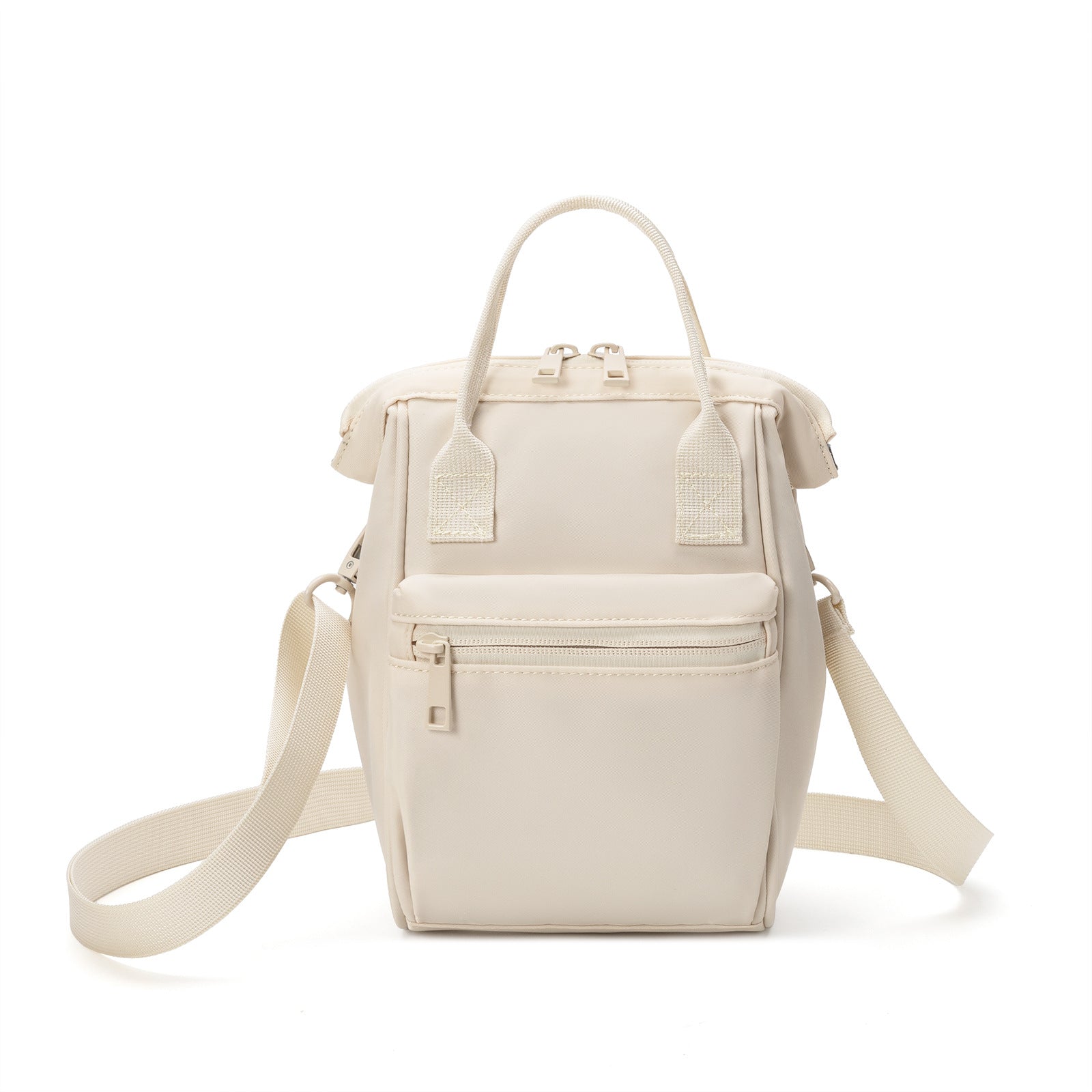 Beige Mini Waterproof Oxford Backpack - Lightweight 263g Travel Crossbody Bag with Adjustable Straps V888-ELOSUNG23609