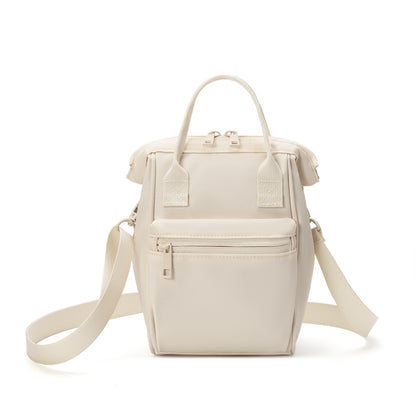Beige Mini Waterproof Oxford Backpack - Lightweight 263g Travel Crossbody Bag with Adjustable Straps V888-ELOSUNG23609