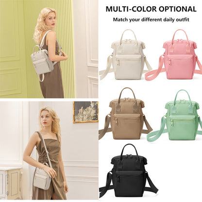 Beige Mini Waterproof Oxford Backpack - Lightweight 263g Travel Crossbody Bag with Adjustable Straps V888-ELOSUNG23609