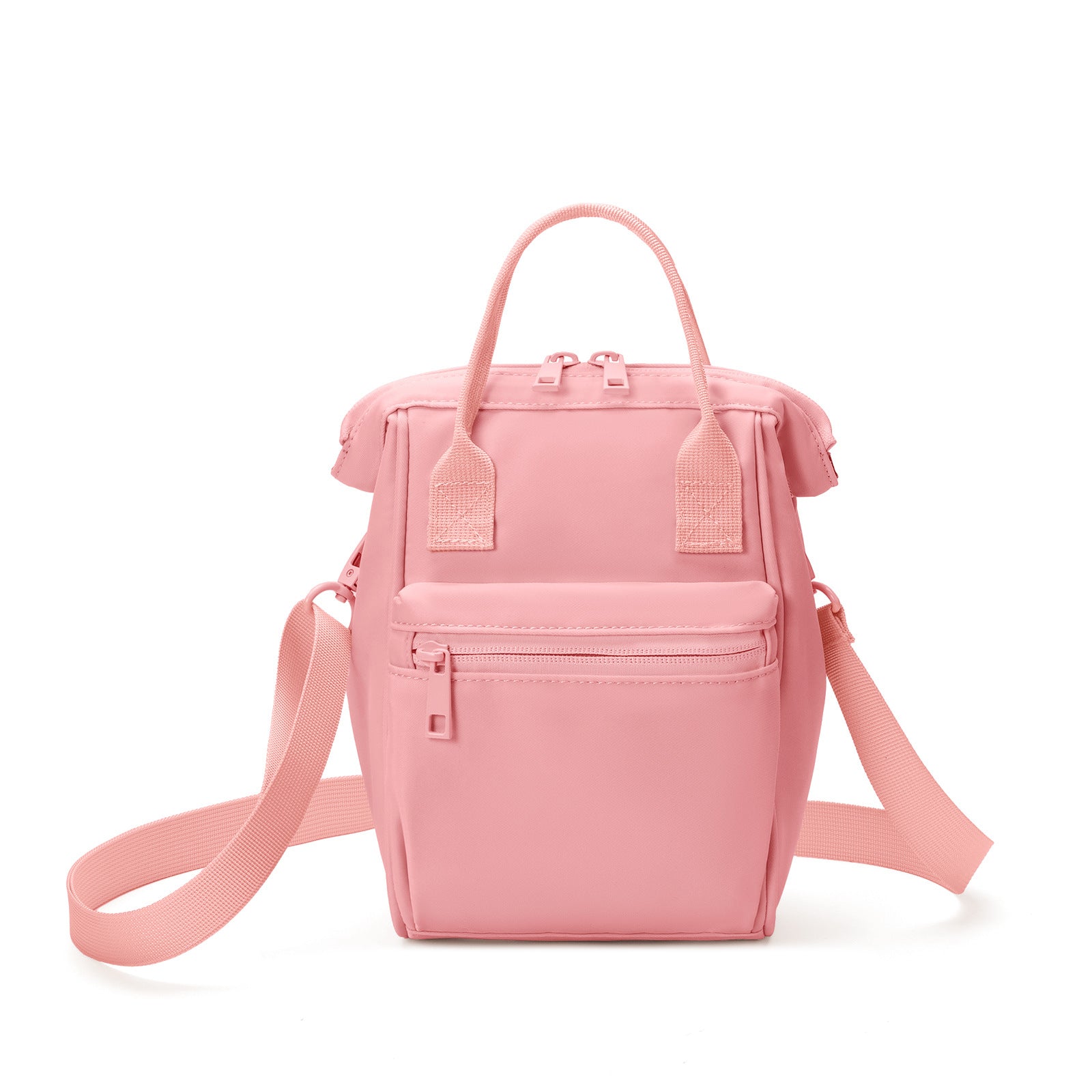 Pink Mini Waterproof Oxford Backpack - Lightweight 263g Travel Crossbody Bag with Adjustable Straps V888-ELOSUNG23611