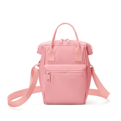 Pink Mini Waterproof Oxford Backpack - Lightweight 263g Travel Crossbody Bag with Adjustable Straps V888-ELOSUNG23611
