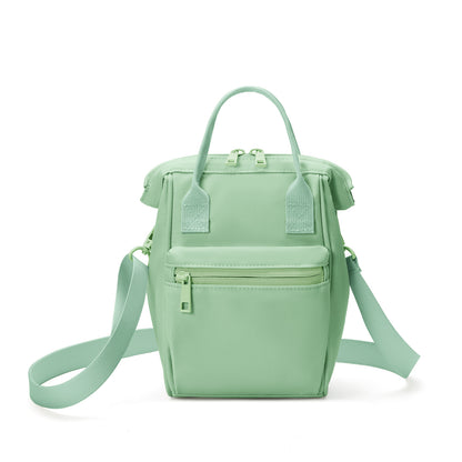 Green Mini Waterproof Oxford Backpack - Lightweight 263g Travel Crossbody Bag with Adjustable Straps V888-ELOSUNG23612