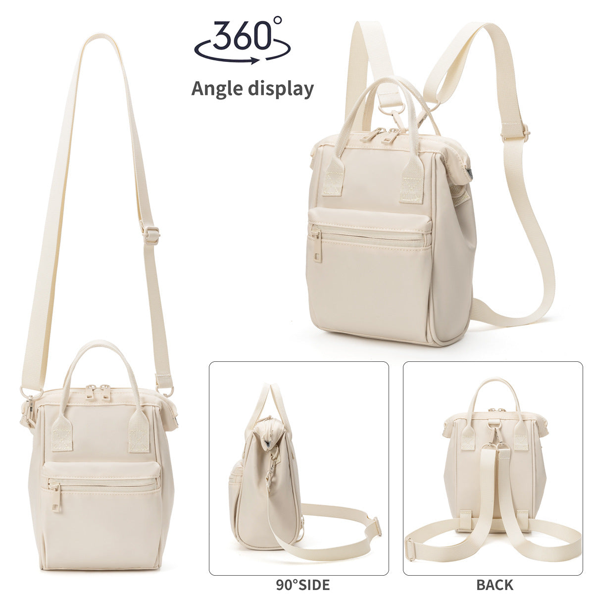 Green Mini Waterproof Oxford Backpack - Lightweight 263g Travel Crossbody Bag with Adjustable Straps V888-ELOSUNG23612
