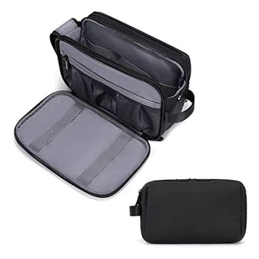 Black Stylish Waterproof Travel Toiletry Bag Organizer - Large Capacity Shaving Kit & Makeup Case(Makeup is a V888-ELOSUNG23622