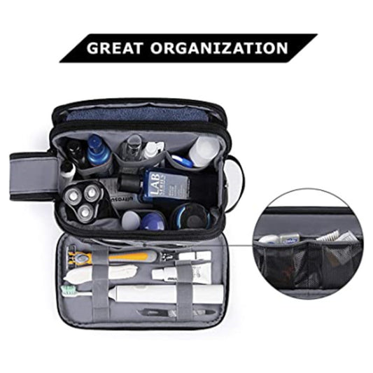 Black Stylish Waterproof Travel Toiletry Bag Organizer - Large Capacity Shaving Kit & Makeup Case(Makeup is a V888-ELOSUNG23622