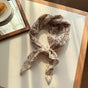 Style 1 Beige Versatile Patterned Square Scarf | 65x65cm Lightweight Polyester Neckerchief Headband | Vintage V888-ELOSUNG23640