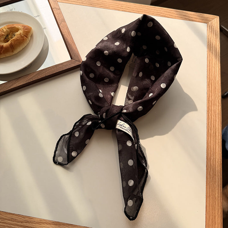 Style 4 Black Versatile Patterned Square Scarf | 65x65cm Lightweight Polyester Neckerchief Headband | Vintage V888-ELOSUNG23643