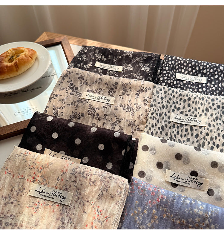 Style 4 Black Versatile Patterned Square Scarf | 65x65cm Lightweight Polyester Neckerchief Headband | Vintage V888-ELOSUNG23643