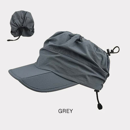 Grey Foldable Quick-Dry Summer Sports Visor Hat UPF 50+ Adjustable Outdoor Sun Cap V888-ELOSUNG23646