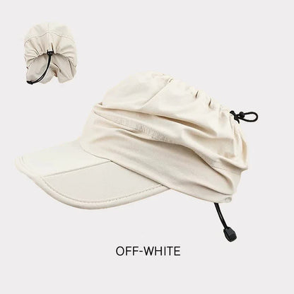 Beige Foldable Quick-Dry Summer Sports Visor Hat UPF 50+ Adjustable Outdoor Sun Cap V888-ELOSUNG23647