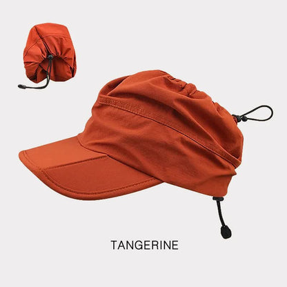Orange Foldable Quick-Dry Summer Sports Visor Hat UPF 50+ Adjustable Outdoor Sun Cap V888-ELOSUNG23648