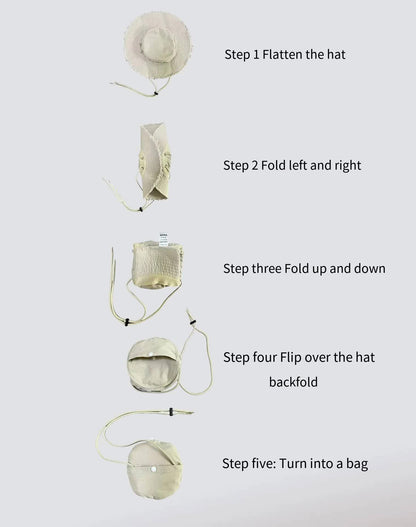 Green Packable Cotton Bucket Hat - Folds into Wearable Pouch | Frayed Edge Sun Hat with Chin Strap V888-ELOSUNG23650