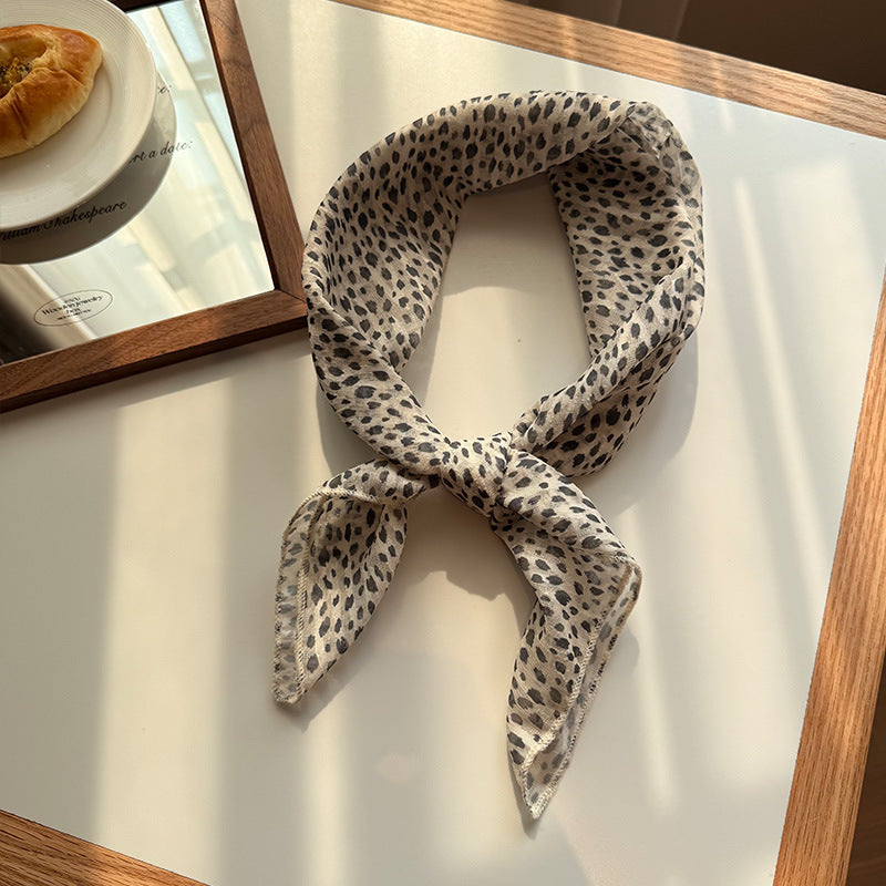 Style 8 Black spots on white background Versatile Patterned Square Scarf | 65x65cm Lightweight Polyester V888-ELOSUNG23672