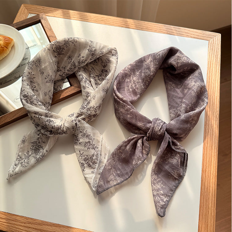 Style 8 Black spots on white background Versatile Patterned Square Scarf | 65x65cm Lightweight Polyester V888-ELOSUNG23672