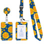 2 Pcs Yellow and Blue Sunflower Patterns Retractable Badge Reel & ID Card Holder Set with Lanyard - Durable V888-ELOSUNG23675