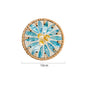 4 Pcs Beige Background With Blue flower Handcrafted Rattan Coaster with Natural Shell Inlay - Decorative & V888-ELOSUNG23682