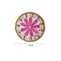 4 Pcs Khaki Background With Pink flower Handcrafted Rattan Coaster with Natural Shell Inlay - Decorative & V888-ELOSUNG23688