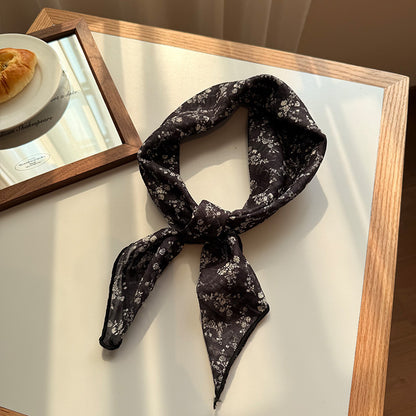 Style 10 Black Versatile Patterned Square Scarf | 65x65cm Lightweight Polyester Neckerchief Headband | V888-ELOSUNG23694