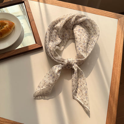 Style 15 Beige Versatile Patterned Square Scarf | 65x65cm Lightweight Polyester Neckerchief Headband | V888-ELOSUNG23697