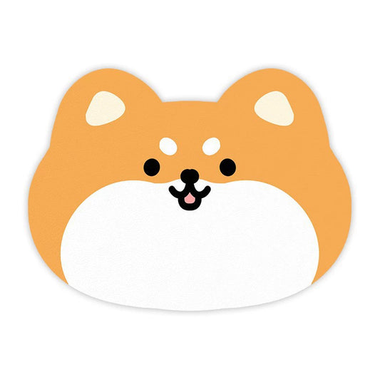2 Pcs Style 9 Yellow Puppy pattern Cartoon Pet Feeding Mat for Cats & Dogs - Absorbent Diatom Mud V888-ELOSUNG23715