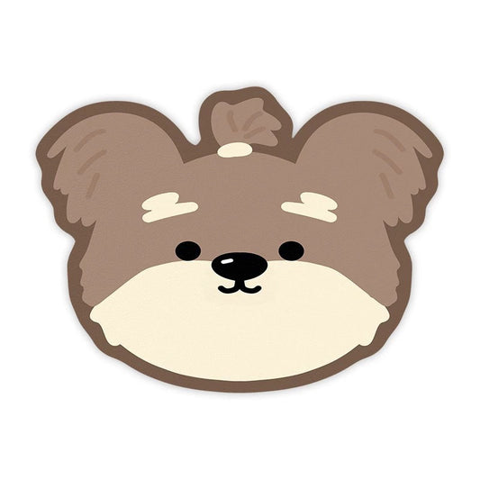 2 Pcs Style 10 Brown Puppy pattern Cartoon Pet Feeding Mat for Cats & Dogs - Absorbent Diatom Mud V888-ELOSUNG23716