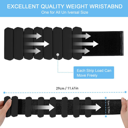 Grey Adjustable Silicone Wrist & Ankle Weights - 2lb Pair (900g) | Comfortable Fitness Resistance Bands for V888-ELOSUNG23731