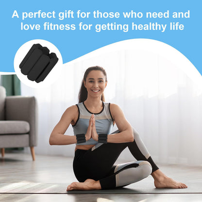 Grey Adjustable Silicone Wrist & Ankle Weights - 2lb Pair (900g) | Comfortable Fitness Resistance Bands for V888-ELOSUNG23731