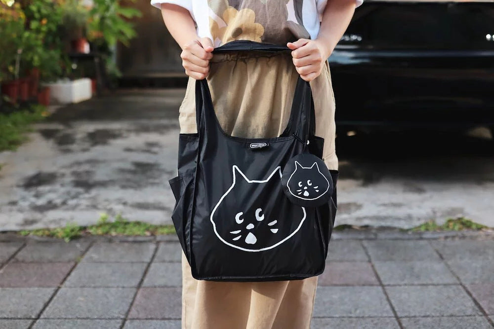 Dark Blue Foldable Waterproof Shopping Tote Bag Set - Large Capacity Lightweight Reusable Grocery Bag with V888-ELOSUNG23735