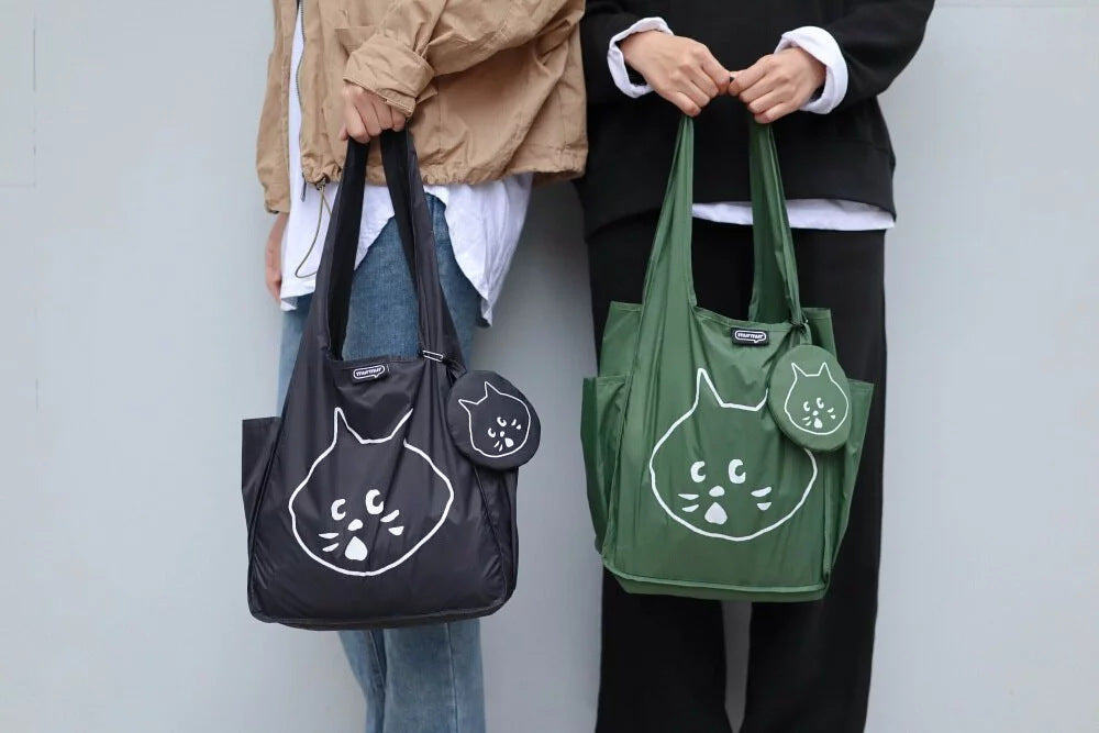 Dark Green Foldable Waterproof Shopping Tote Bag Set - Large Capacity Lightweight Reusable Grocery Bag with V888-ELOSUNG23736