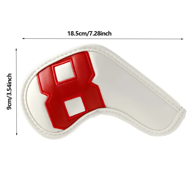 Colorful Words On White Background PU Leather Golf Iron Headcovers Set (10pcs) - Numbered Protective Club V888-ELOSUNG23737