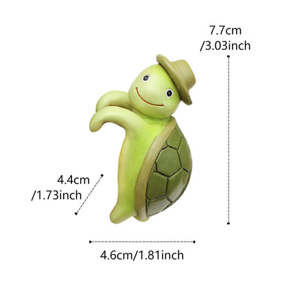 2 Pcs Green Cute Resin Turtle Pot Hanger - Garden Planter Pal Figurine Decoration V888-ELOSUNG23741