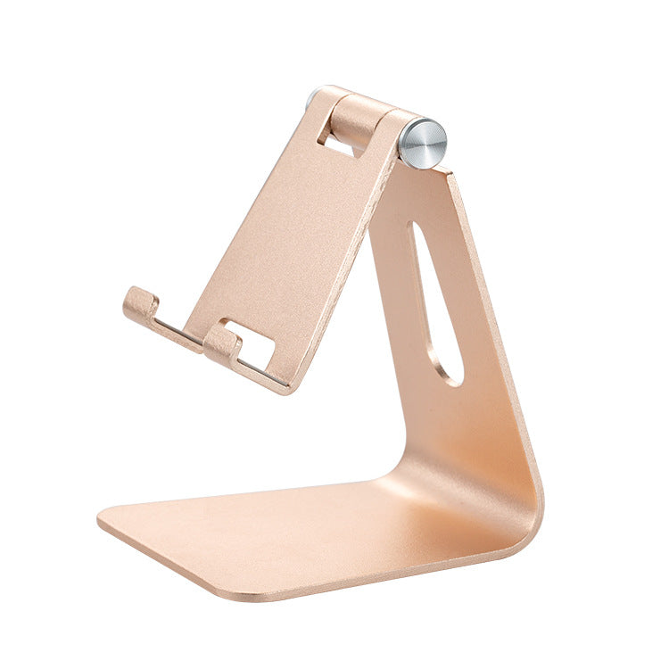 2 Pcs Gold Foldable Aluminum Alloy Phone & Tablet Stand - Adjustable Portable Desktop Holder V888-ELOSUNG23747
