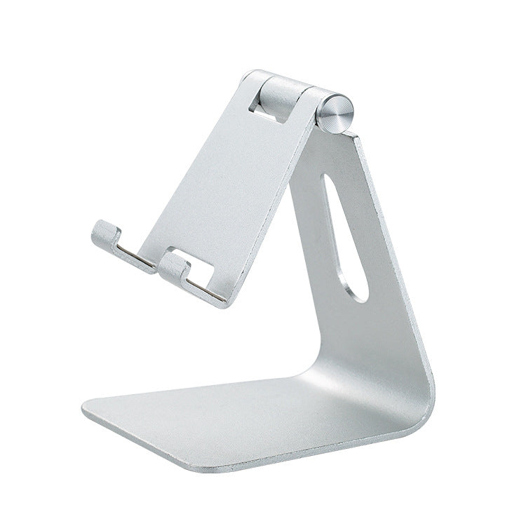 2 Pcs Silver Foldable Aluminum Alloy Phone & Tablet Stand - Adjustable Portable Desktop Holder V888-ELOSUNG23749