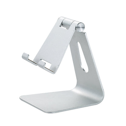 2 Pcs Silver Foldable Aluminum Alloy Phone & Tablet Stand - Adjustable Portable Desktop Holder V888-ELOSUNG23749