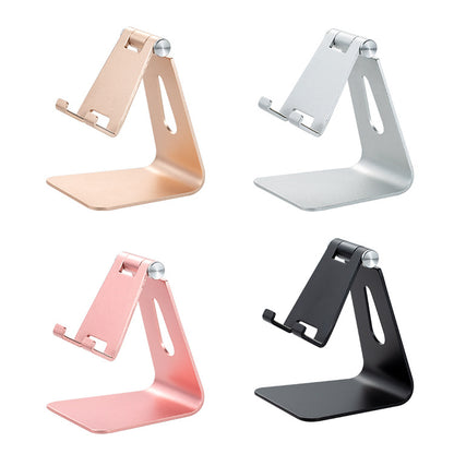 2 Pcs Silver Foldable Aluminum Alloy Phone & Tablet Stand - Adjustable Portable Desktop Holder V888-ELOSUNG23749