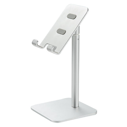 Silver Adjustable Aluminum Alloy Phone and Tablet Stand - Telescopic Desktop Holder for Live Streaming and V888-ELOSUNG23753