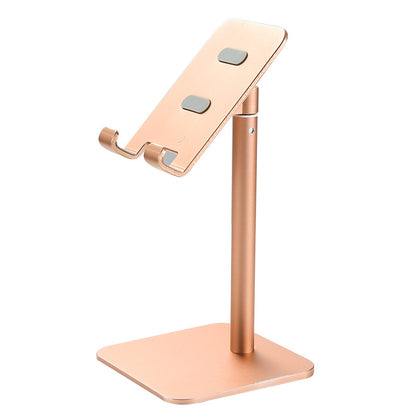 Rose Gold Adjustable Aluminum Alloy Phone and Tablet Stand - Telescopic Desktop Holder for Live Streaming and V888-ELOSUNG23757
