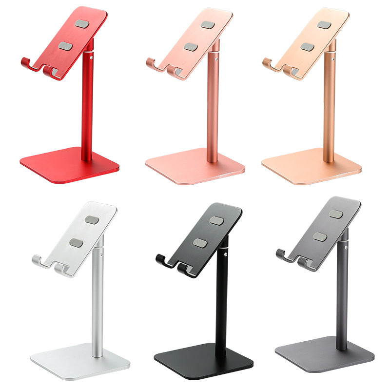 Rose Gold Adjustable Aluminum Alloy Phone and Tablet Stand - Telescopic Desktop Holder for Live Streaming and V888-ELOSUNG23757