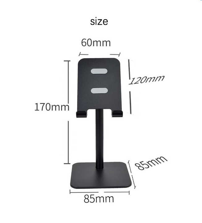 Grey Adjustable Aluminum Alloy Phone and Tablet Stand - Telescopic Desktop Holder for Live Streaming and V888-ELOSUNG23758